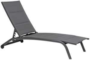 Bizzotto Antracitové hliníkové zahradní lehátko Cleopas