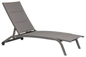 Bizzotto Šedohnědé hliníkové zahradní lehátko Cleopas