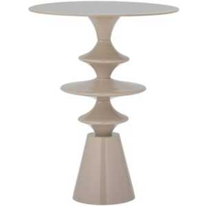 Bloomingville Béžový kovový odkládací stolek Samio Ø 35