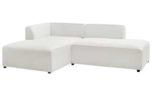 Bobochic Paris Bílá bouclé rohová pohovka Megeve 250 cm