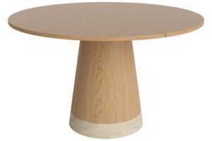 Bolia Dubový jídelní stůl Piro 125 cm s travertinovou podnoží