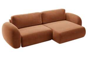 Maison Heritage Terakotově oranžová rozkládací pohovka Kora 262 cm