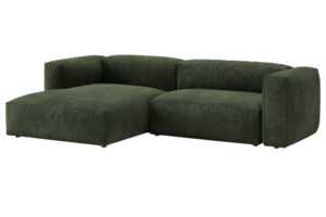 Micadoni Zelená sametová rohová rozkládací pohovka Martina 280 cm