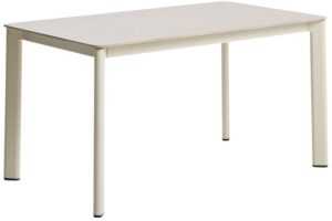 Kave Home Béžový zahradní stůl s keramickou deskou Anafi 140 x 80 cm