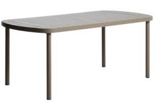 Kave Home Béžový kovový zahradní jídelní stůl Joncols 180 x 90 cm