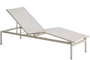 Kave Home Krémové hliníkové zahradní lehátko Lesina