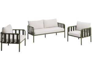 Kave Home Zelený zahradní set pohovky a křesel Omala