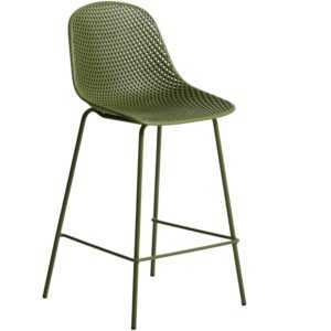 Kave Home Zelená plastová barová židle Quinby 65 cm